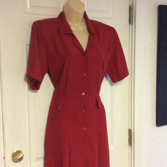 ❤️💋DEADSTOCK Herve Leger II Paris red shirt swing dress L💋❤️ - Picture 2 of 4